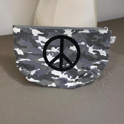 Sale Photo Thumbnail #234: NWT cotton canvas with black glitter peace sign. Original retail $72.00