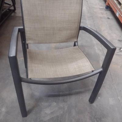 Set of Two Tropitone Woven Aluminum Frame Patio Chairs Choice A