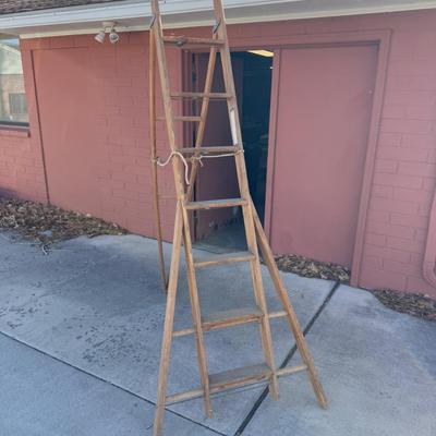 8 Foot Columbia Wood folding Ladder