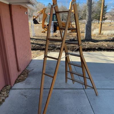 8 Foot Columbia Wood folding Ladder