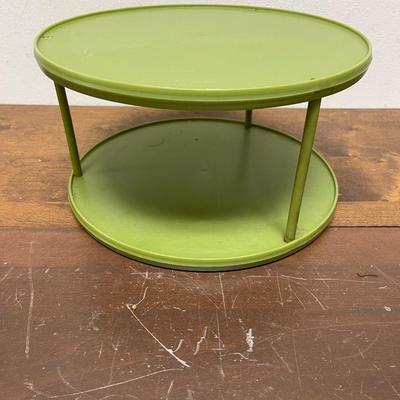 Vintage Avocado Green Rubbermaid Lazy Susan 2 Tier Spice Rack Turntable