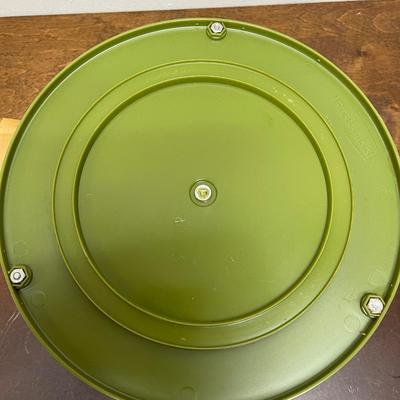 Vintage Avocado Green Rubbermaid Lazy Susan 2 Tier Spice Rack Turntable