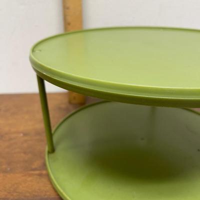 Vintage Avocado Green Rubbermaid Lazy Susan 2 Tier Spice Rack Turntable