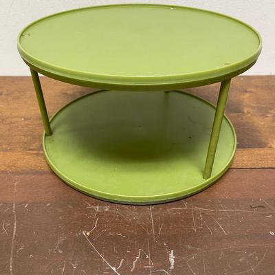 Vintage Avocado Green Rubbermaid Lazy Susan 2 Tier Spice Rack Turntable