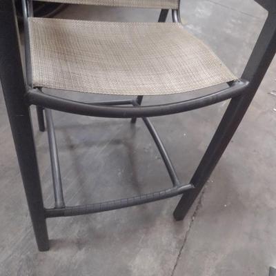 Set of Two Tropitone Woven Aluminum Frame Patio Pub/Bar Height Chairs Choice B