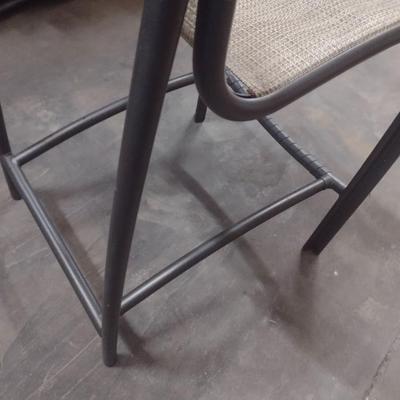 Set of Three Tropitone Woven Aluminum Frame Patio Pub/Bar Height Chairs Choice A