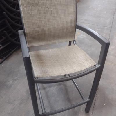 Set of Three Tropitone Woven Aluminum Frame Patio Pub/Bar Height Chairs Choice B