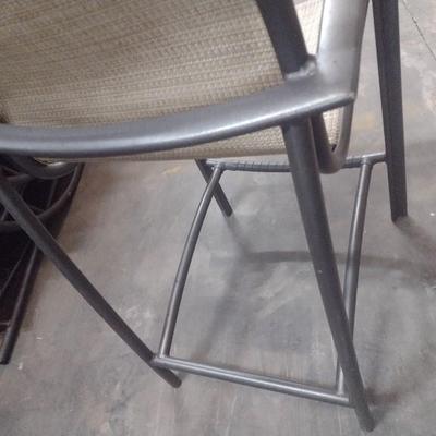 Set of Three Tropitone Woven Aluminum Frame Patio Pub/Bar Height Chairs Choice B