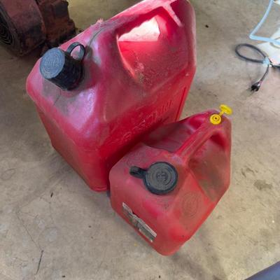 2 Red Plastic Gas Cans