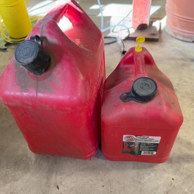 2 Red Plastic Gas Cans