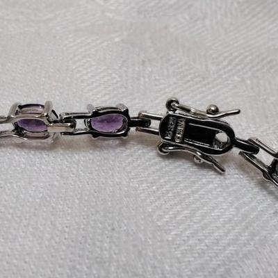 Ross Simons Amethyst 7" 925 Bracelet