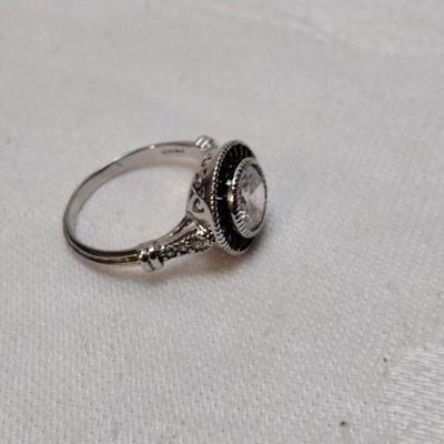 EJI Sapphire and White Sapphire 925 Ring Size 7