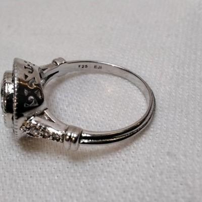 EJI Sapphire and White Sapphire 925 Ring Size 7