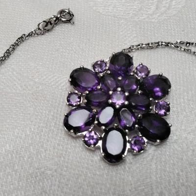 One of A Kind VK Designs Amethyst 18" 925 Necklace