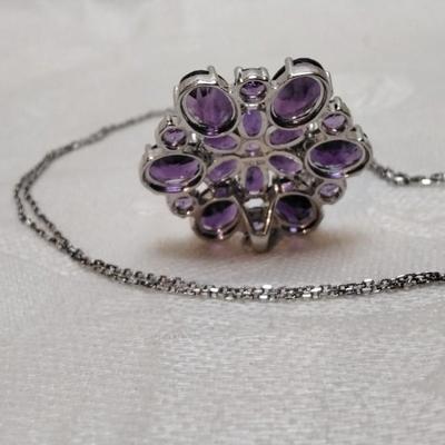 One of A Kind VK Designs Amethyst 18" 925 Necklace