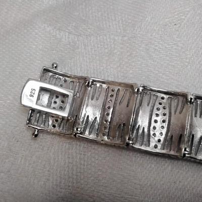 Vintage White Sapphire 925 7" Bracelet