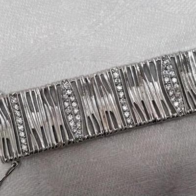 Vintage White Sapphire 925 7" Bracelet