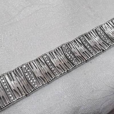 Vintage White Sapphire 925 7" Bracelet