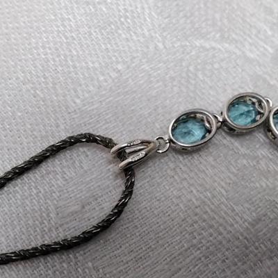 Vintage London Blue Topaz 16" 925 Necklace