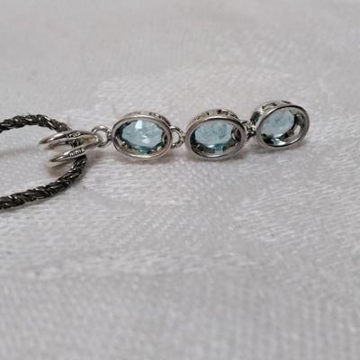 Vintage London Blue Topaz 16" 925 Necklace