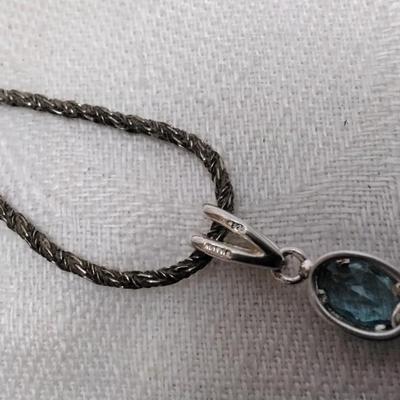 Vintage London Blue Topaz 16" 925 Necklace