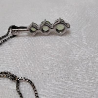 Vintage Peridot 925 16" Necklace