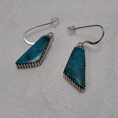Navajo Running Bear Turquoise 925 Earrings