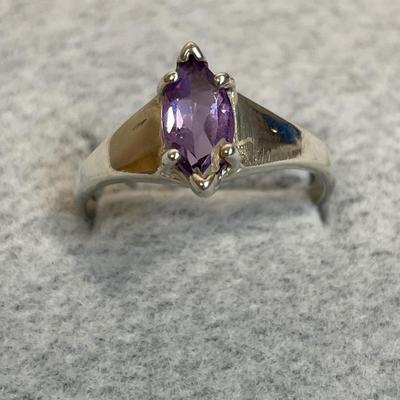 Sterling silver Amethyst ring 8