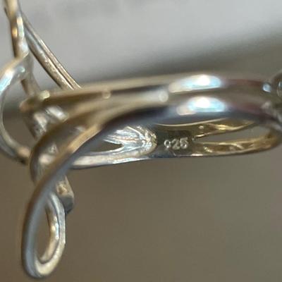 Sterling silver interlocking hearts ring 8