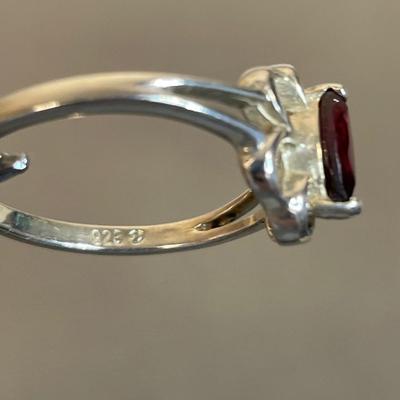 Sterling silver garnet ring 9