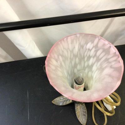 Metal and Glass Hummingbird with Tulip Lamp