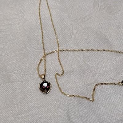 Vintage Cirari Ruby With Diamond Accent 10K 16" Necklace