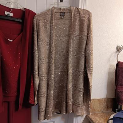 3 PC BURGUNDY OUTFIT BY ELL JAY AND A CHICO'S SWEATER (2)