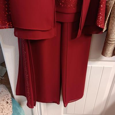 3 PC BURGUNDY OUTFIT BY ELL JAY AND A CHICO'S SWEATER (2)