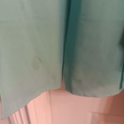 TEAL PENDLETON SUEDE JACKET, CALVIN KLEIN BLAZER AND A SHEER BLOUSE SIZE LARGE
