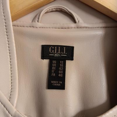 LADIES G.I.L.I. (GOT IT LOVE IT) LEATHER FEEL JACKET MADE IN ITALY SIZE 12