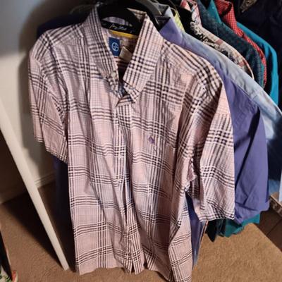 MEN'S SHORT AND LONG SLEEVE WESTERN SHIRTS SIZE LARGE
