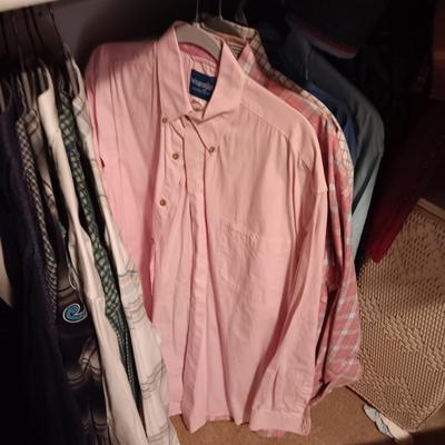 MEN'S SHORT AND LONG SLEEVE ROPER, GEORGE STRAIT, WRANGLER. ETC WESTERN SHIRTS (LARGE)