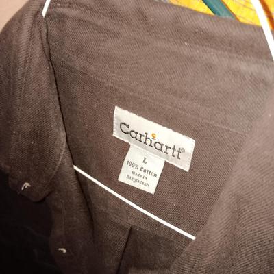 MEN'S SHORT AND LONG SLEEVE ROPER, GEORGE STRAIT, CARHARTT WESTERN SHIRTS (LARGE)