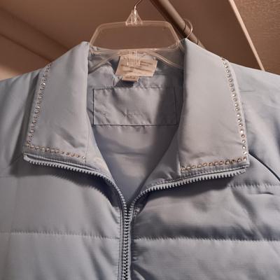 LADIES ARIAT JACKET (L), SIMPLY HOT VEST (L) PEACH COLORED JACKET (12) AND A LIGHT JACKET (L)