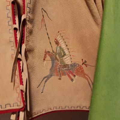 PATRICIA WOLF LEATHER JACKET AND A CHAR SUEDE JACKET (L)