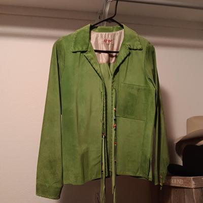 PATRICIA WOLF LEATHER JACKET AND A CHAR SUEDE JACKET (L)