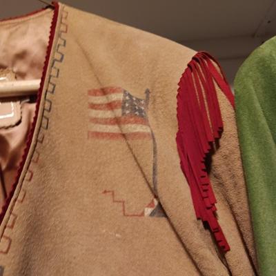 PATRICIA WOLF LEATHER JACKET AND A CHAR SUEDE JACKET (L)