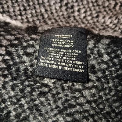 DAVID KAHN LONG SWEATER (L) AND CRIPPLE CREEK FAUX FUR VEST (XL)