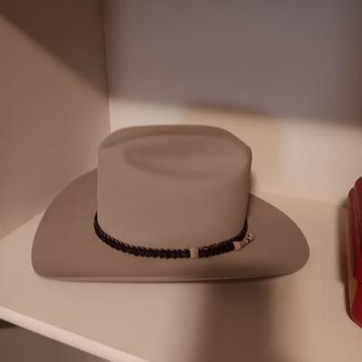 STETSON FELT HAT WITH HARD SIDED CASE SIZE 7 1/8