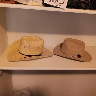 2 WESTERN HATS SIZE 7 1/8