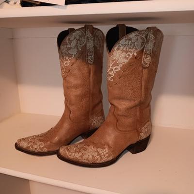 LADIES LANE LEATHER WESTERN BOOTS SIZE 11