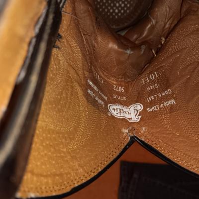 MEN'S JUSTIN LEATHER WESTERN BOOTS SIZE 10FF