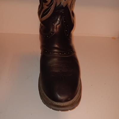 MEN'S JUSTIN LEATHER WESTERN BOOTS SIZE 10FF