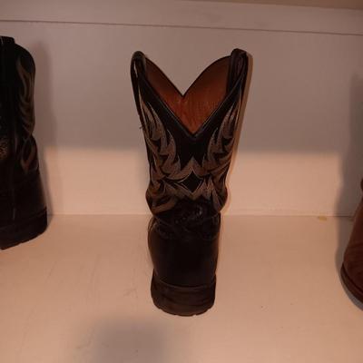 MEN'S JUSTIN LEATHER WESTERN BOOTS SIZE 10FF